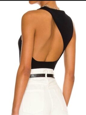 525 America Black Open-Back Tank Bodysuit